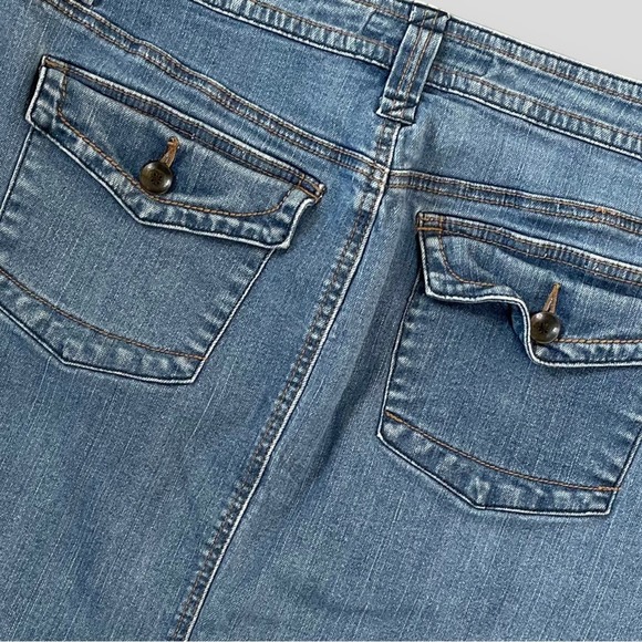 AVENUE JEANS VINTAGE Y2K WESTERN BOHO DENIM MINI SKIRT BLUE - 14 - Picture 4 of 7